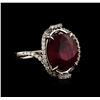 Image 2 : 18KT White Gold 8.43ct Ruby and Diamond Ring