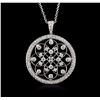 Image 2 : 14KT White Gold 0.40ctw Diamond Pendant With Chain