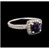 Image 2 : 18KT White Gold 1.34ct Tanzanite and Diamond Ring