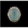 Image 1 : 14KT Yellow Gold 13.35ct Aquamarine and Diamond Ring