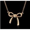 Image 1 : 14KT Rose Gold Bow Necklace