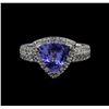 Image 1 : 1.96ct Tanzanite and Diamond Ring - 14KT White Gold