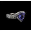 Image 2 : 1.96ct Tanzanite and Diamond Ring - 14KT White Gold