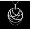 Image 2 : 14KT White Gold 1.06ctw Diamond Pendant With Chain