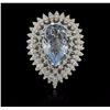 Image 1 : 6.06ct Aquamarine and Diamond Ring - 14KT White Gold