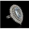 Image 2 : 6.06ct Aquamarine and Diamond Ring - 14KT White Gold