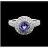 Image 1 : 18KT White Gold 1.37ct Tanzanite and Diamond Ring