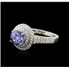 Image 2 : 18KT White Gold 1.37ct Tanzanite and Diamond Ring