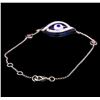 Image 2 : 0.20ctw Diamond Evil Eye Bracelet - 18KT White Gold