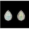 Image 1 : 14KT White Gold 8.89ctw Opal and Diamond Earrings