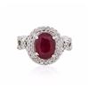 Image 1 : 14KT White Gold GIA Certified 3.84ct Ruby and Diamond Ring