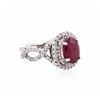 Image 2 : 14KT White Gold GIA Certified 3.84ct Ruby and Diamond Ring