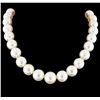 Image 1 : South Sea Cultured Pearl Necklace with 14KT Yellow Gold Diamond Ball Clasp