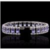 Image 3 : 14KT White Gold 19.75ctw Tanzanite and Diamond Bracelet