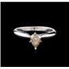 Image 1 : 14KT White Gold 0.76ct Pear Cut Fancy Brown Diamond Solitaire Ring