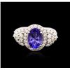 Image 1 : 14KT White Gold 1.90ct Tanzanite and Diamond Ring