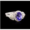 Image 2 : 14KT White Gold 1.90ct Tanzanite and Diamond Ring
