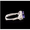 Image 3 : 14KT White Gold 1.90ct Tanzanite and Diamond Ring