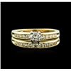 Image 1 : 14KT Yellow Gold 0.70ctw Diamond Wedding Ring Set