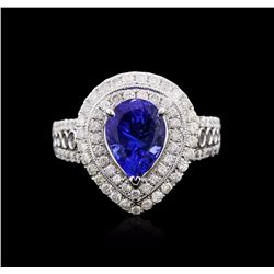 14KT White Gold 2.35ct Tanzanite and Diamond Ring