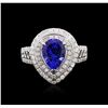 Image 1 : 14KT White Gold 2.35ct Tanzanite and Diamond Ring