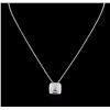 Image 1 : 0.23ctw Diamond Pendant With Chain - 18KT White Gold