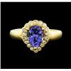 Image 1 : 18KT Yellow Gold 1.70ct Tanzanite and Diamond Ring