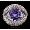 Image 1 : 14KT White Gold 2.94ct Tanzanite and Diamond Ring