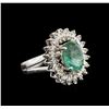 Image 2 : 2.80ct Emerald and Diamond Ring - 14KT White Gold