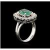 Image 3 : 2.80ct Emerald and Diamond Ring - 14KT White Gold