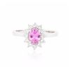 Image 1 : 14KT White Gold 0.70ct Pink Sapphire and Diamond Ring