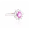 Image 2 : 14KT White Gold 0.70ct Pink Sapphire and Diamond Ring