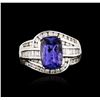 Image 1 : 18KT White Gold 3.72ct Tanzanite and Diamond Ring