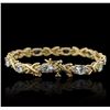 Image 2 : 14KT Yellow Gold 10.00ctw Aquamarine and Diamond Bracelet
