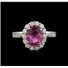Image 1 : 18KT White Gold 2.25ct Pink Sapphire and Diamond Ring