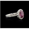Image 2 : 18KT White Gold 2.25ct Pink Sapphire and Diamond Ring