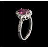 Image 3 : 18KT White Gold 2.25ct Pink Sapphire and Diamond Ring