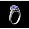 Image 3 : 3.56ct Tanzanite and Diamond Ring - 14KT White Gold