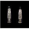 Image 1 : 1.42ctw Diamond Hoop Earrings - 18KT White Gold