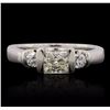 Image 1 : 14KT White Gold 0.80ctw Diamond Ring