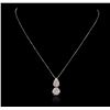 Image 1 : 14KT White Gold 0.10ctw Diamond Pendant With Chain