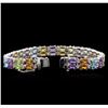 Image 3 : 24.00ctw Multi Gemstone and Diamond Bracelet - 14KT White Gold