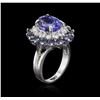 Image 3 : 14KT White Gold 3.37ct Tanzanite, Sapphire and Diamond Ring