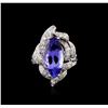 Image 1 : 14KT White Gold 3.42ct Tanzanite and Diamond Ring