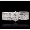 Image 1 : 18KT White Gold 3.45ctw Diamond Ring