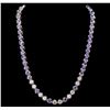 Image 2 : 14KT White Gold 25.92ctw Tanzanite and Diamond Necklace