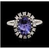 Image 1 : 14KT White Gold 2.16ct Tanzanite and Diamond Ring