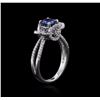 Image 3 : 18KT White Gold 0.73ct Sapphire and Diamond Ring