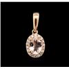 Image 1 : 14KT Rose Gold 0.66ct Morganite and Diamond Pendant