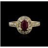 Image 1 : 14KT Yellow Gold 0.93ct Ruby and Diamond Ring